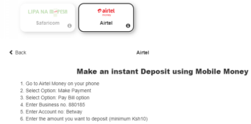 Deposit via Airtel Money