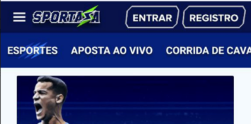 Site da Sportaza sendo acessado em um dispositivo móvel