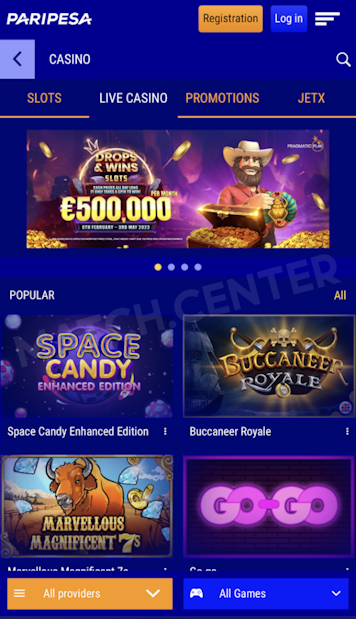 Paripesa mobile casino site