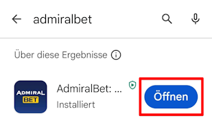 Admiralbet App öffnen