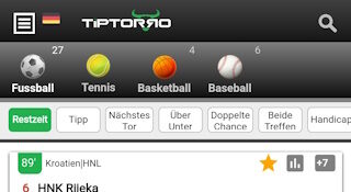 Tip Torro Sportwetten App Live-Bereich