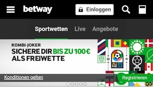 Betway Sportwetten App Startseite
