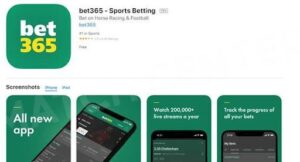 Downloading the bet365App from App Store. Step 2