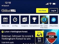 TOP 10 football betting sites: Leagues in William Hill App