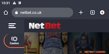Home page on the NetBet mobile site version