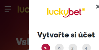 Registrační stránka Luckybet