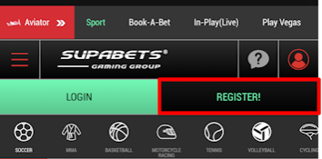 Supabets Register Button