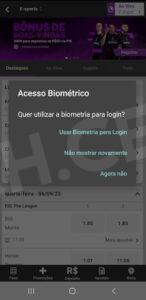 Acesso biométrico no Betway app aumenta segurança no celular Android.