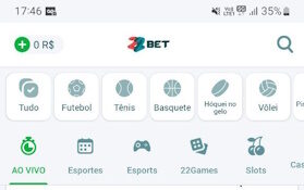 No app da 22Bet tem uma boa escolha de tipos de aposta.