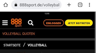 888Sport, Volleyball Quoten sport markt