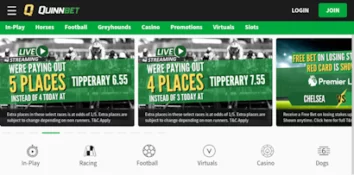 Quinnbet Main page with promo banners