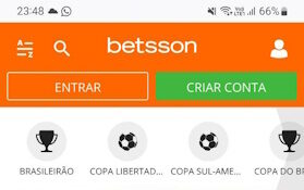 A versão mobile do site Betsson Brasil.
