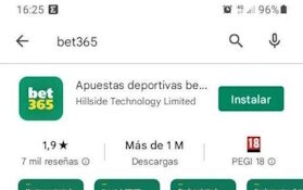 Página de Bet365 app en Google Play