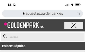 Versión móvil GoldenPark: oferta de deportes