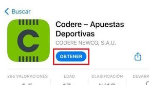 La Instalación de la app de Codere para iOS. Paso 2