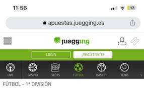 Versión móvil Juegging - Apuestas de fútbol LaLiga