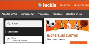 Página web de Luckia para PC