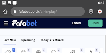 In Play section on the mobile site