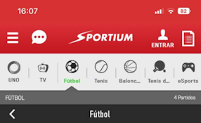 Aplicación de Sportium - Fútbol