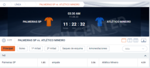 Cuotas en Palmeiras-Atlético Mineiro
