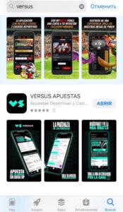 La página web de Versus en App Store