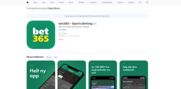 Bet365-applikationsside i App Store