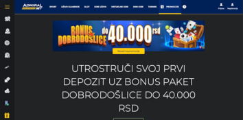 Admiralbet bonus za nove igrače do 40.000 RSD