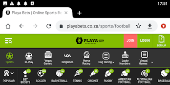 Playa Bets web-page starting screen