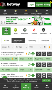 Betway Bookmaker Company Soccer betting