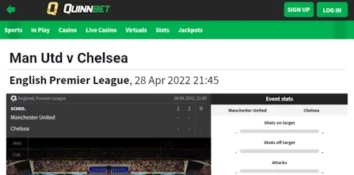 QuinnBet iOS app: EPL match page
