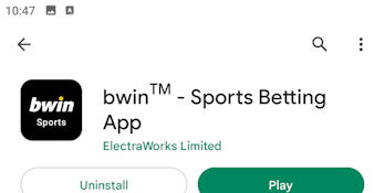 Bwin mobile app page in Google Play