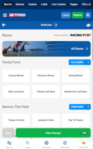 Bet Finder feature