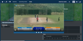 Cricket match video broadcast