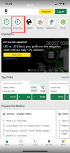 Unibet Live Betting and Live-Streaming Option