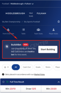 Sky Bet App BuildABet Feature