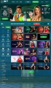 The 22Bet casino's home page