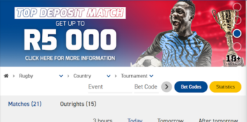 Rugby betting homepage