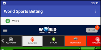 Example of the selection of markets to bet on for a cricket match in the World Sports Betting app