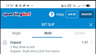 Bet Slip the Sportingbet app