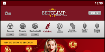 Cricket betting in the Betolimp app