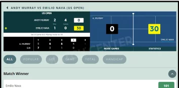 SportingIndex Odds In Play section has no live tennis streaming but is functional