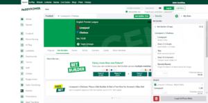 Bet Builder for Liverpool vs Chelsea in Paddy Power