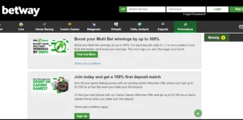 Special offers for bettors at Betway