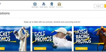 Bonuses and promotions page at Sunbet