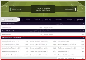 Time-match bet in Bet.co.za