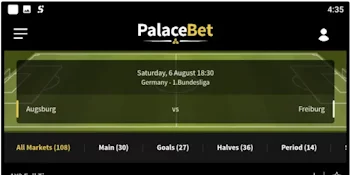 List of soccer matches in the Palace Bet App