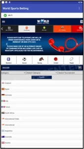 List of tournaments by country in the WSB app
