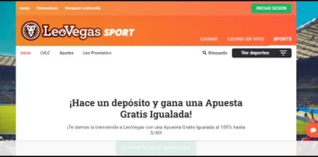 La página de inicio de Leovegas Sport.