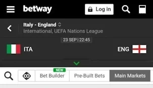 Match page at Betway