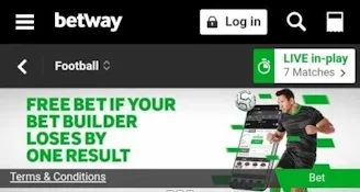 Football betting section at Betway